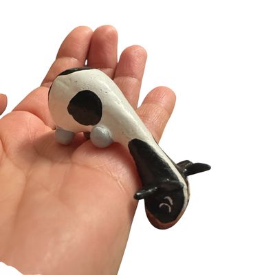 5 Wooden Minimal Cow Shelf Figurine Decoration