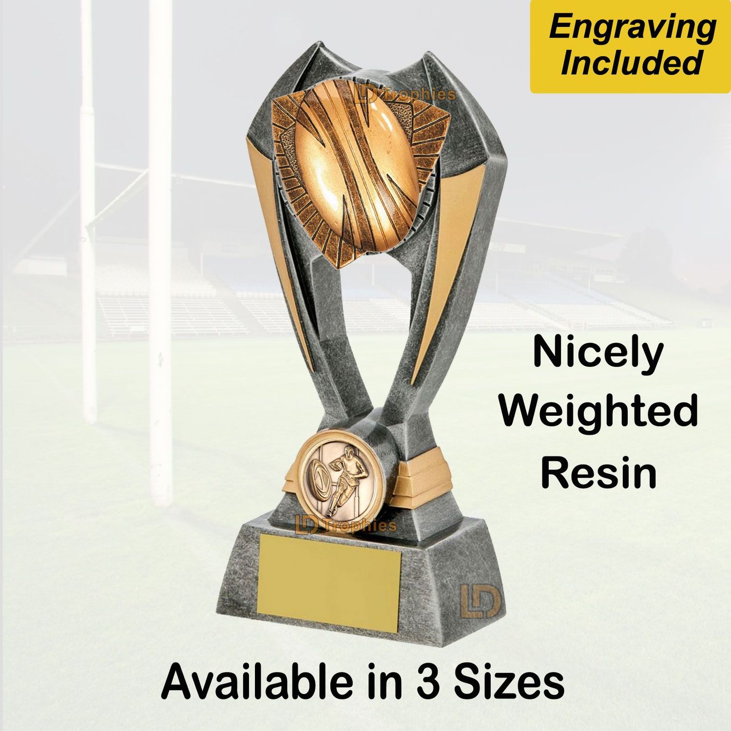 Rugby Trophies (Resin) - Engraving Included