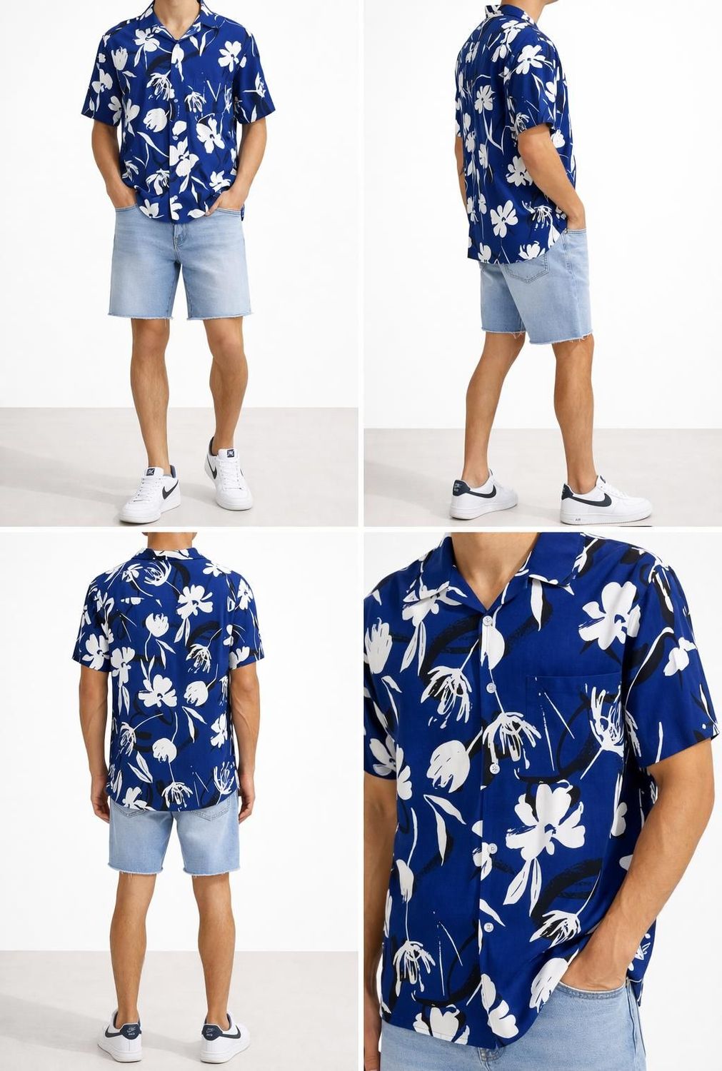CAMISA FLORAL AZUL INTENSO