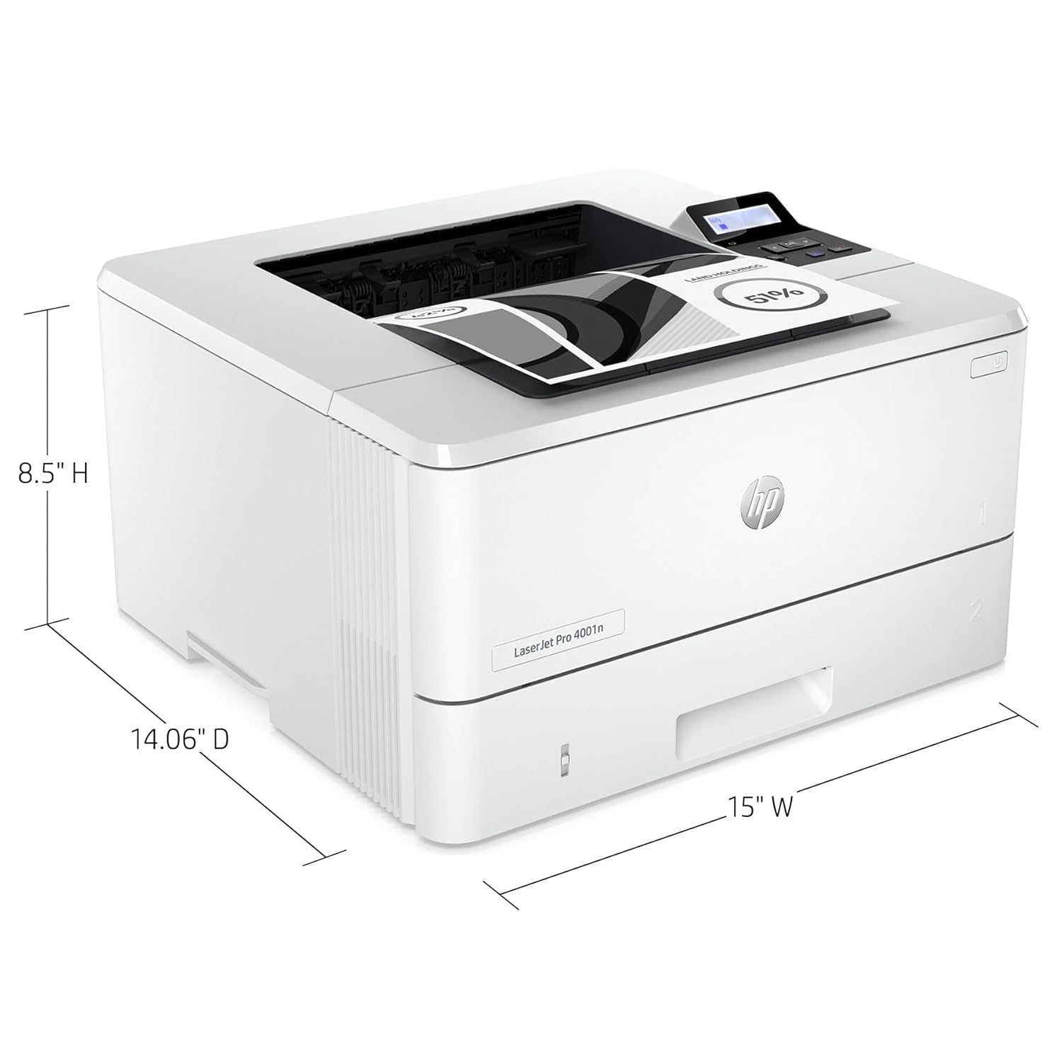 HP LaserJet Pro 4001n Monochrome Laser Printer view 5