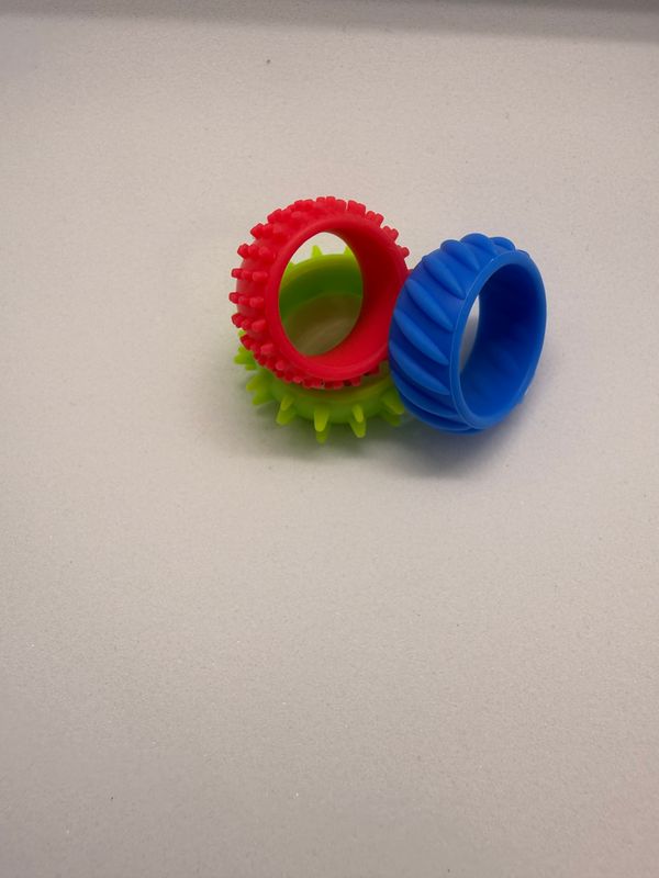 3 Pack Plastic Worry Rings (Textured Sensory Jewellery)