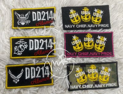 U.S. Military Service Patch – Navy Trianchor CPO | Air Force DD214 | USMC DD214 | Navy DD214 (2” x 4”)