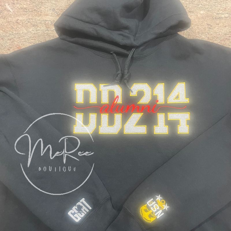 DD214 White, Gold with ALMINI in RED