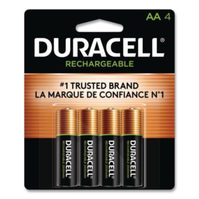Duracell® Rechargeable StayCharged NiMH Batteries, AA, 4/Pack