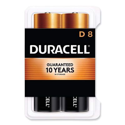 Duracell® CopperTop Alkaline D Batteries, Clamshell Pack, 8/Pack