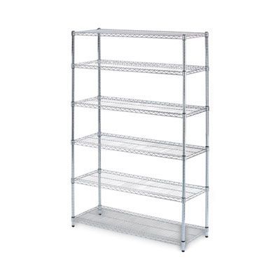 Alera® NSF Certified 6-Shelf Wire Shelving Kit, 48w x 18d x 72h, Silver