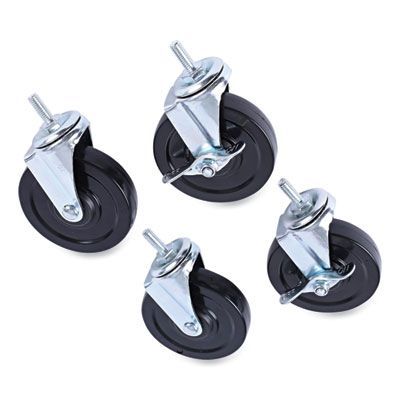 Alera® Optional Casters for Wire Shelving, Grip Ring Type K Stem, 4