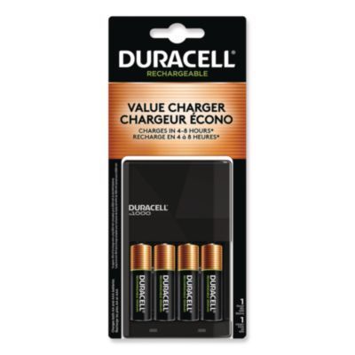 Duracell® ION SPEED 1000 Advanced Charger, For AA and AAA, Includes 4 AA NiMH Batteries