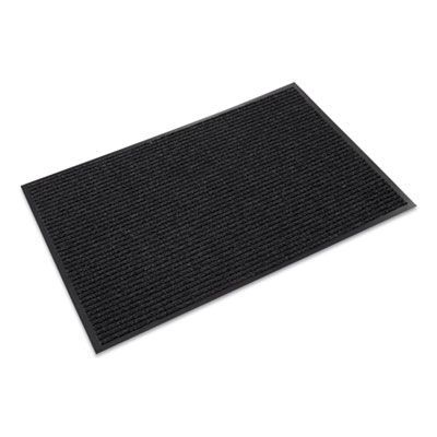 Crown Needle-Rib Wiper/Scraper Mat, Rectangular, Charcoal Gray Ribbed Surface, 48