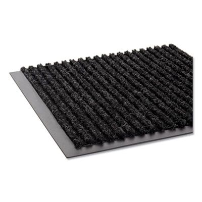 Crown Needle-Rib Wiper/Scraper Mat, Rectangular, Charcoal Gray Ribbed Surface, 48