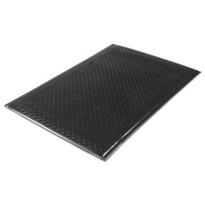 Guardian Soft Step Supreme Anti-Fatigue Floor Mat, Rectangular, Black Cross-Hatch Embossed Surface, 36