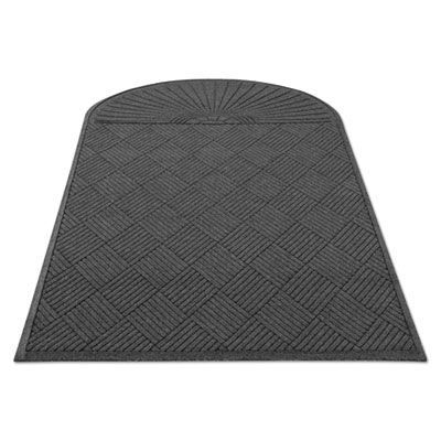 Guardian EcoGuard Diamond Floor Mats, Rectangular with Single Fan, Charcoal Gray Carpeted Surface, 96