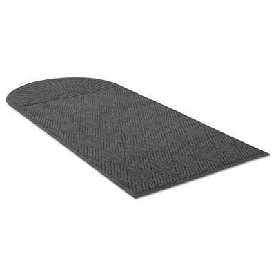 Guardian EcoGuard Diamond Floor Mats, Rectangular with Single Fan, Charcoal Gray Carpeted Surface, 96