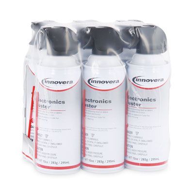 Innovera® Compressed Air Duster Cleaner, 10 oz Can, 6/Pack