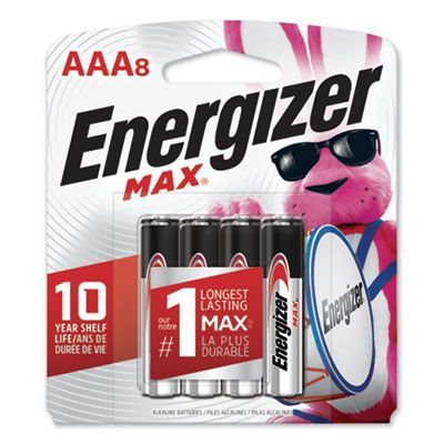 Energizer® MAX Alkaline AAA Batteries, 1.5 V, 8/Pack
