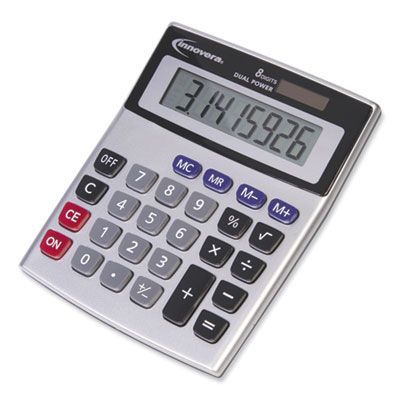 Innovera® 15927 Desktop Calculator, Dual Power, 8-Digit LCD