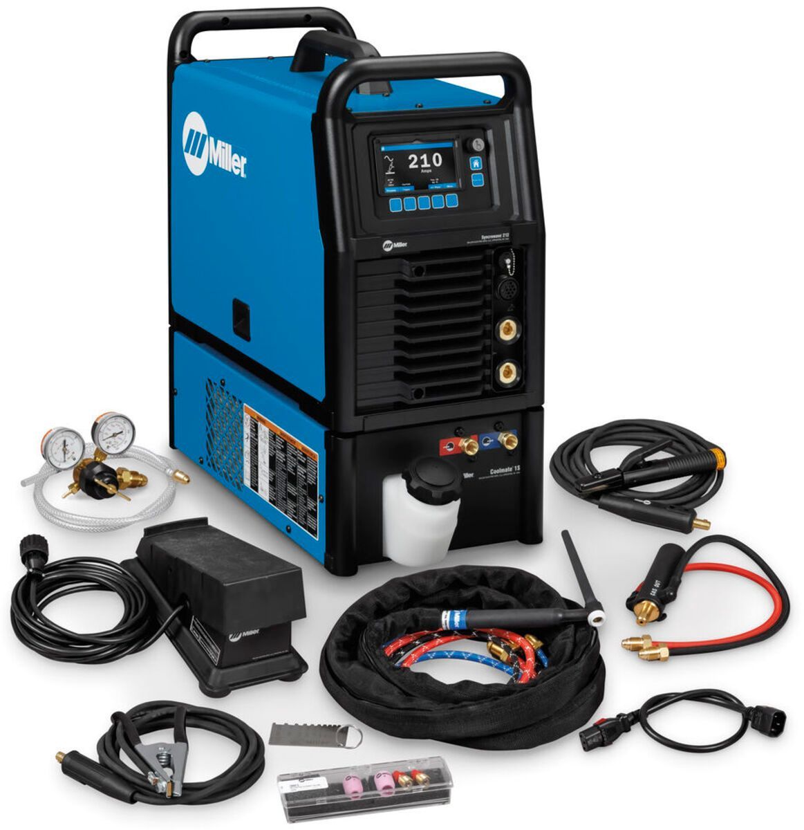 Miller® Syncrowave® 212 TIG Welder With 120 - 240 Input Voltage, Auto-Set™ Technology, Pro-Set™ TIG/Stick Manual Modes And Water-Cooled Accessory Package