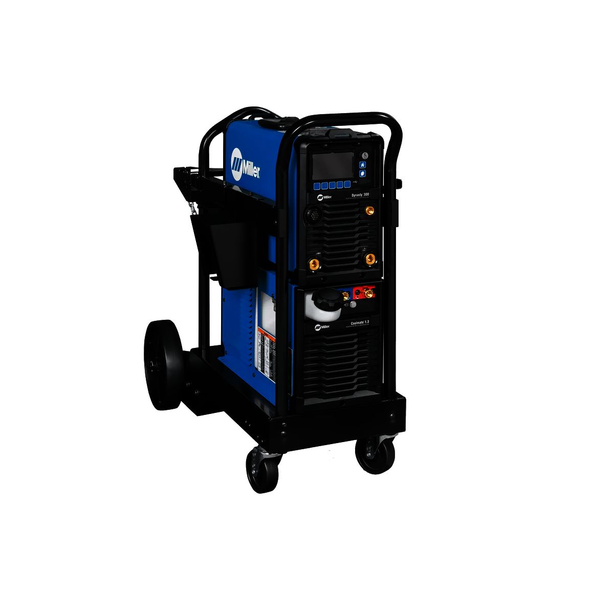 Miller® Dynasty® 300 TIG Welder With 208 - 600 Input Voltage, 300 Amp Max Output, Pro-Set™ Technology, Auto-Line™ Technology, Coolmate™ 1.3 And Running Cart