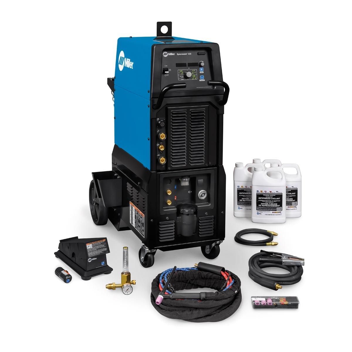 Miller® Syncrowave® 400 TIG Welder With 208 - 480 Input Voltage, 400 Amp Max Output, Pro-Set™ Technology, Wireless Foot Control, Running Gear And Accessory Package