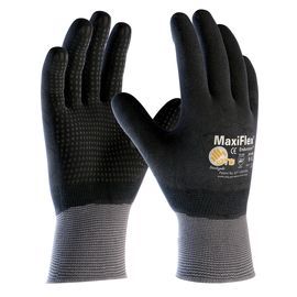 PIP Global Safety® Medium MaxiFlex® Endurance™ 15 Gauge Black Micro Foam Nitrile Full Coated Work Gloves With Lycra® And Nylon Liner And Knit Wrist
