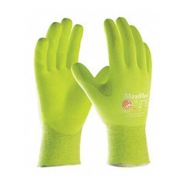 PIP Global Safety® X-Large MaxiFlex® Ultimate™ 15 Gauge Hi-Vis Yellow Micro Foam Nitrile Palm And Finger Coated Work Gloves With Nylon And Elastane Liner And Knit Wrist