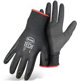 PIP Global Safety® Large Boss® 13 Gauge Black Nitrile Palm And Finger Coated Work Gloves With Polyester Liner And Knit Wrist