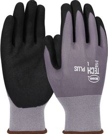 PIP Global Safety® Small Boss® 15 Gauge Black Nitrile Palm And Finger Coated Work Gloves With Nylon Liner And Knit Wrist