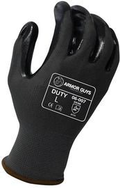 Armor Guys Small 13 Gauge Smooth Black And Dark Gray Nitrile Palm Coated Work Gloves With Dark Gray Nylon Liner And Knit Wrist