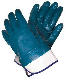 MCR Safety® Large MCR Safety® Blue Nitrile Full Coated Work Gloves With Jersey Liner And Safety Cuff