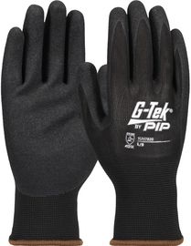 PIP Global Safety® Small Boss® 13 Gauge Black Nitrile Palm And Finger Coated Work Gloves With Polyester Liner And Knit Wrist