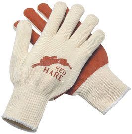 MCR Safety® Small Red Hare® 10 Gauge Russet Nitrile Palm Coated Work Gloves With White Cotton Liner And Knit Wrist