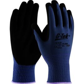 PIP Global Safety® 2X-Small G-Tek® 13 Gauge Black Nitrile Palm And Finger Coated Work Gloves With Nylon Liner And Knit Wrist