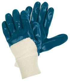 MCR Safety® Large MCR Safety® Blue Nitrile 3/4 Coated Work Gloves With Jersey Liner And Knit Wrist