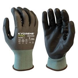 Armor Guys Large 18 Gauge Black And Gray Polyurethane Palm Coated Work Gloves With Gray Kyorene® Pro Liner And Knit Wrist