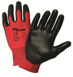 PIP Global Safety® X-Large G-Tek® 15 Gauge Black Smooth Polyurethane Palm And Finger Coated Work Gloves With Nylon Liner And Knit Wrist