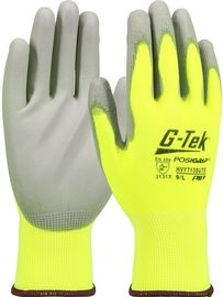 PIP Global Safety® X-Large G-Tek® PosiGrip® 13 Gauge Gray Flat Polyurethane Palm And Finger Coated Work Gloves With Polyester And Spandex Liner And Knit Wrist