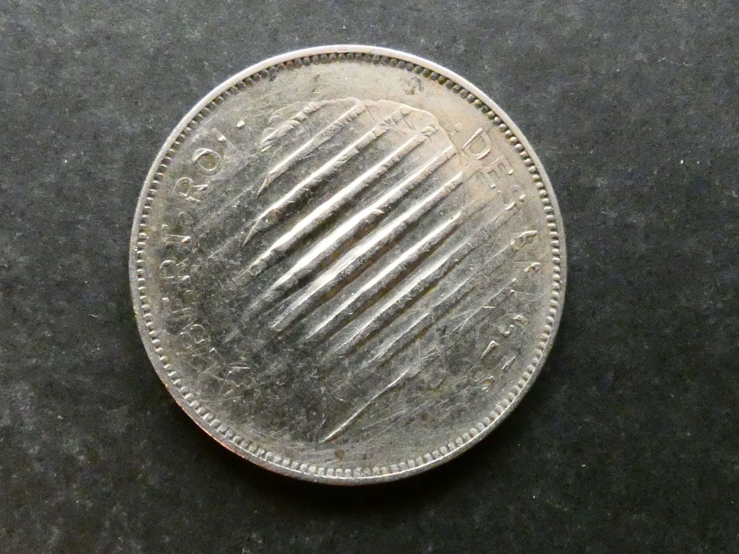 Belgium, 20 Francs, 1932, from mint-cancelled dies. Belgium, 20 Francs, 1932, from mint-cancelled dies.