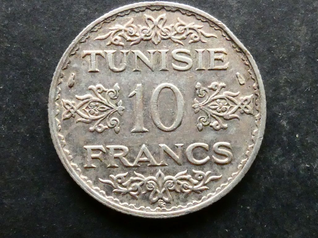 Tunisia, 10 Francs, 1935