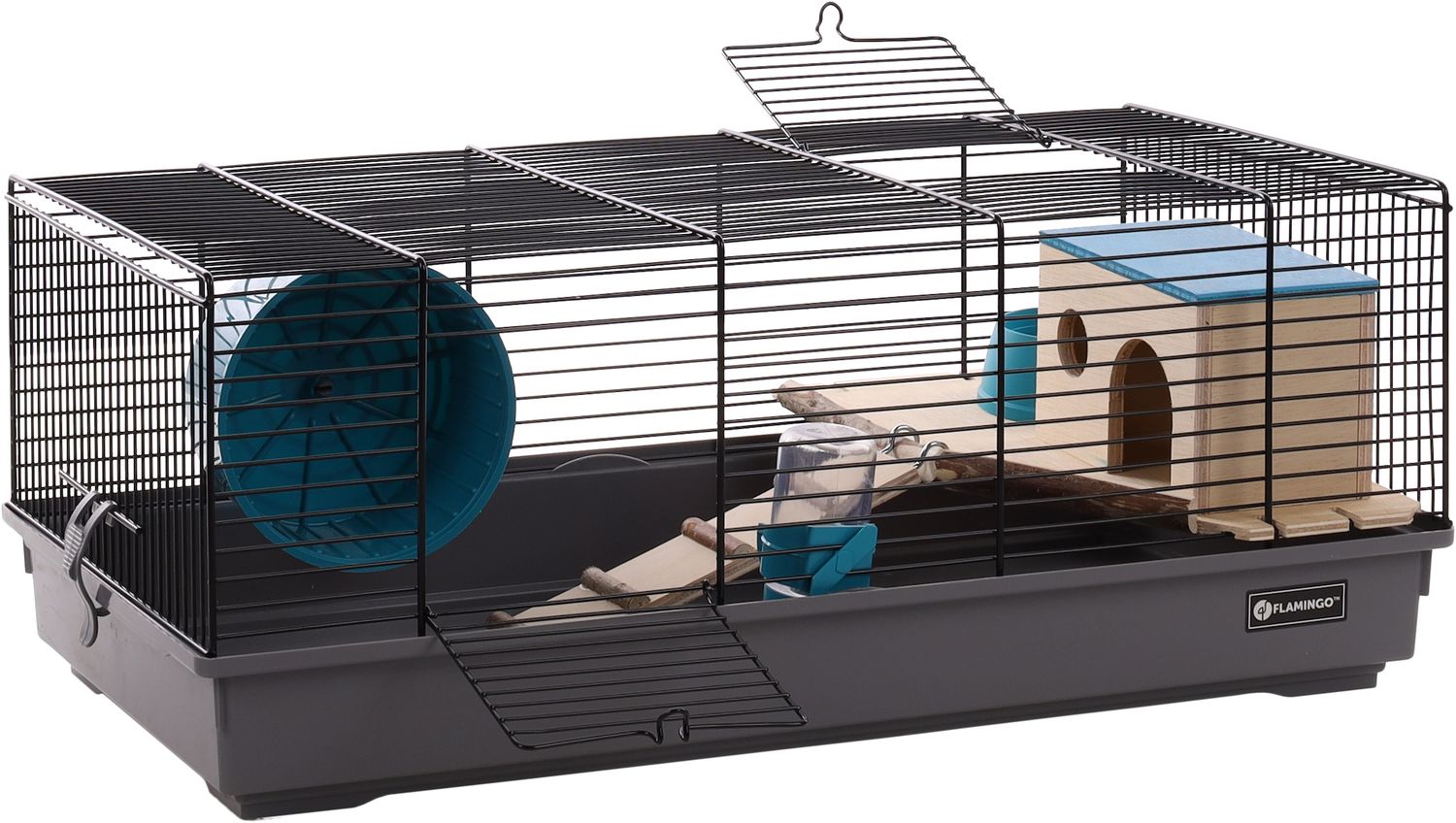 Hamsterkooi Jang Zwart Grijs 58 x 31,5 x 22,5 cm