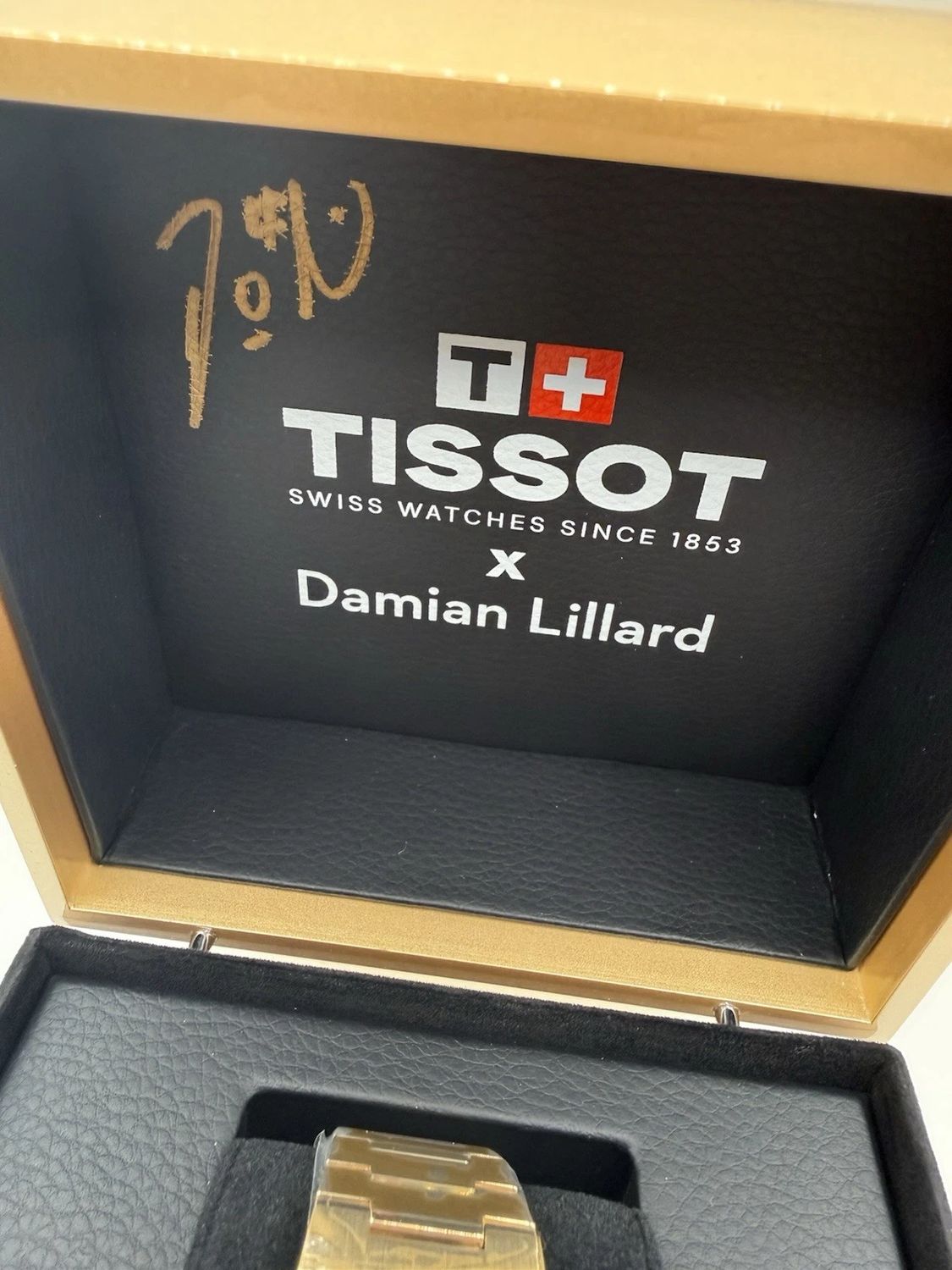 Tissot PRX Autographed Tissot Special Edition Damian Lillard Powermatic 80 Gold Watch
