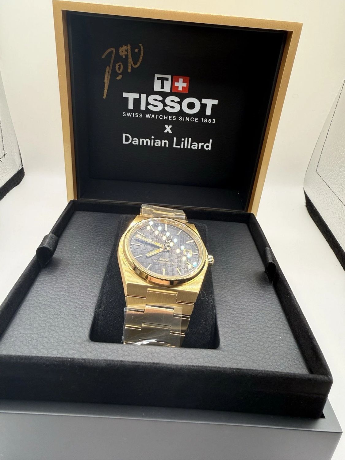 Tissot PRX Autographed Tissot Special Edition Damian Lillard Powermatic 80 Gold Watch