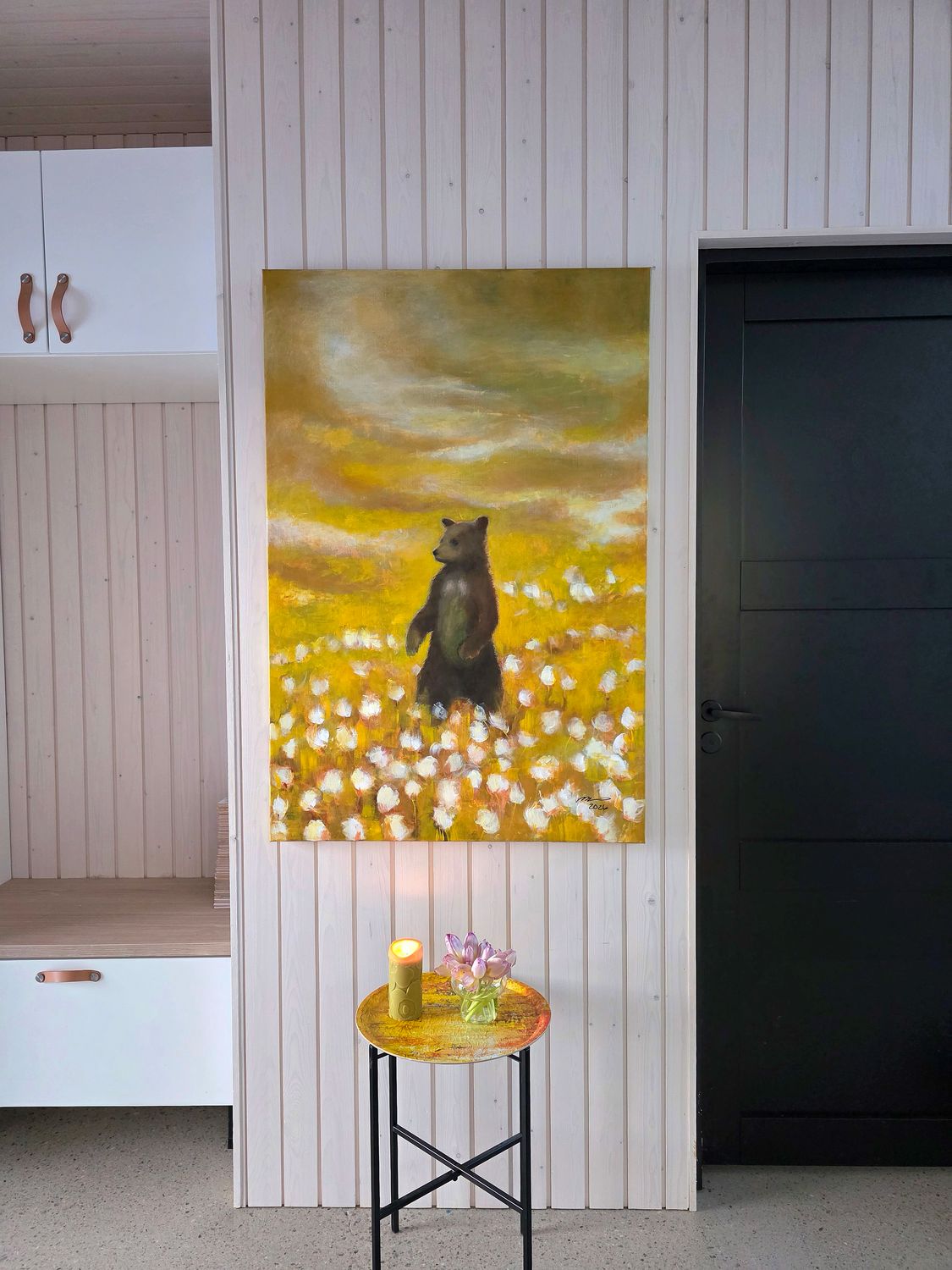 Akryylimaalaus pellavakankaalle, 120x80x3cm