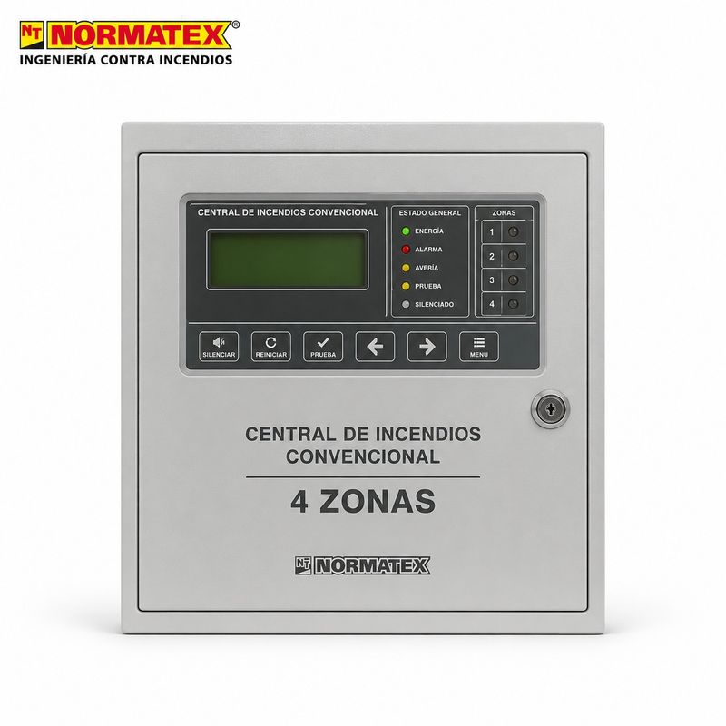 Central de incendios convencional de 4 zonas