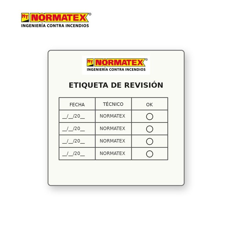 Etiqueta de revisión y mantenimiento