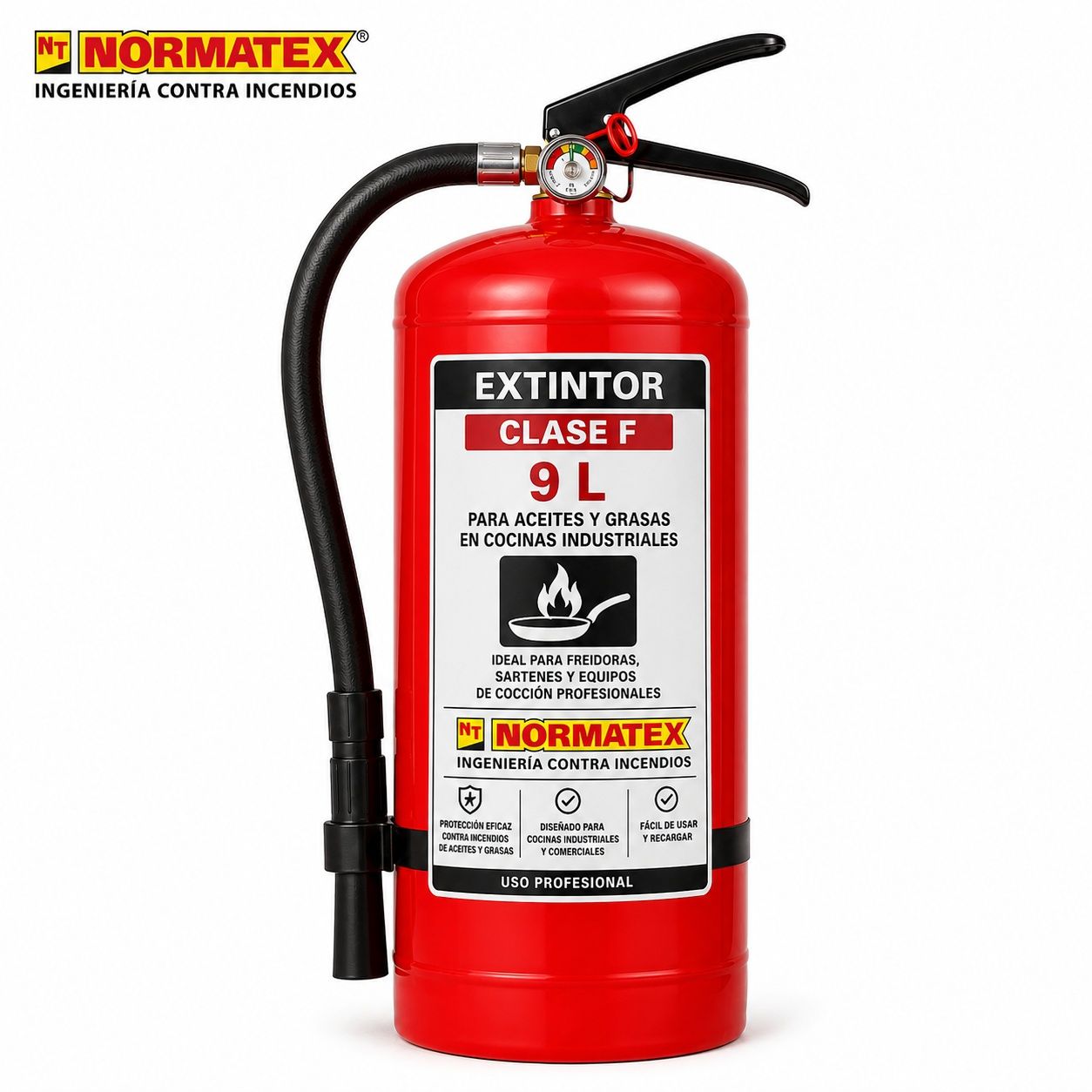 Extintor de clase F de 9 L para cocina industrial