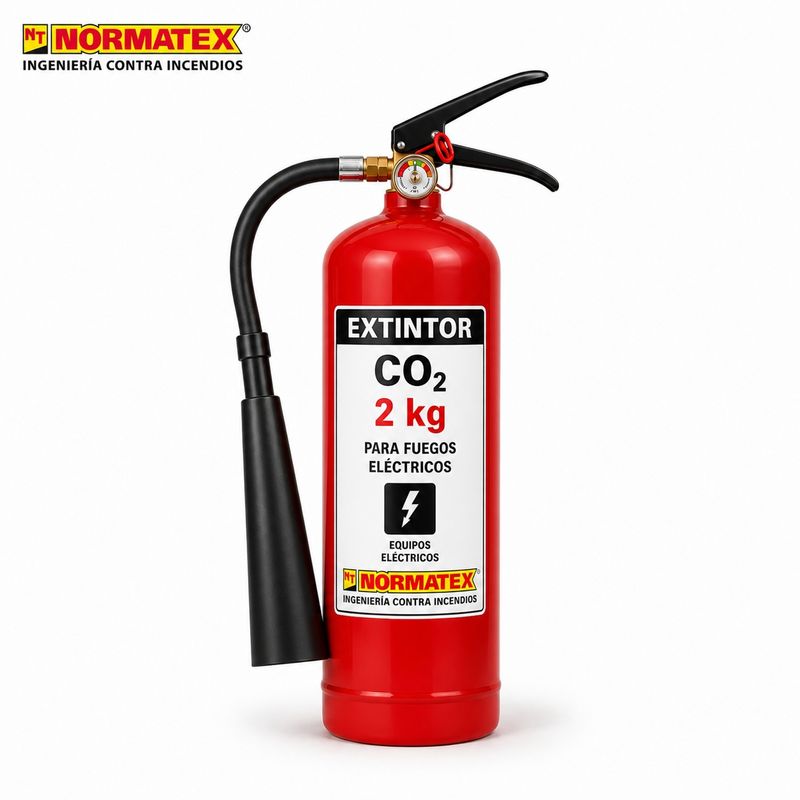 Extintor de CO₂ de 2 kg para fuegos eléctricos