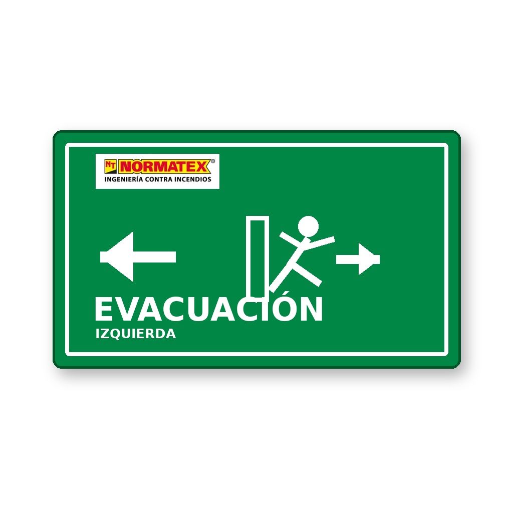 Flecha de evacuación izquierda fotoluminiscente
