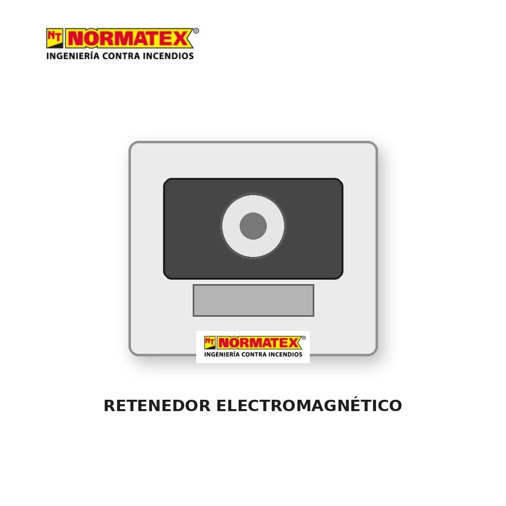 Retenedor electromagnético para puerta cortafuegos