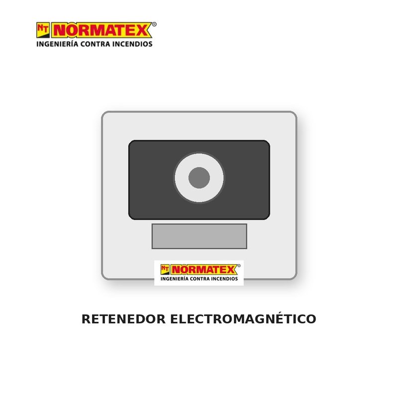Retenedor electromagnético para puerta cortafuegos