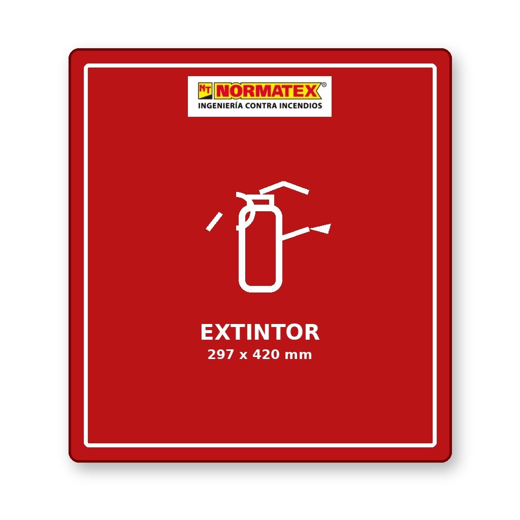 Señal de extintor fotoluminiscente grande (297×420 mm)